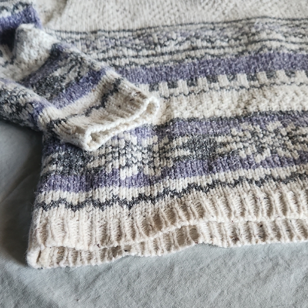 Scandinavian Style 100% Cotton V-Neck Sweater - Picture 3 of 4